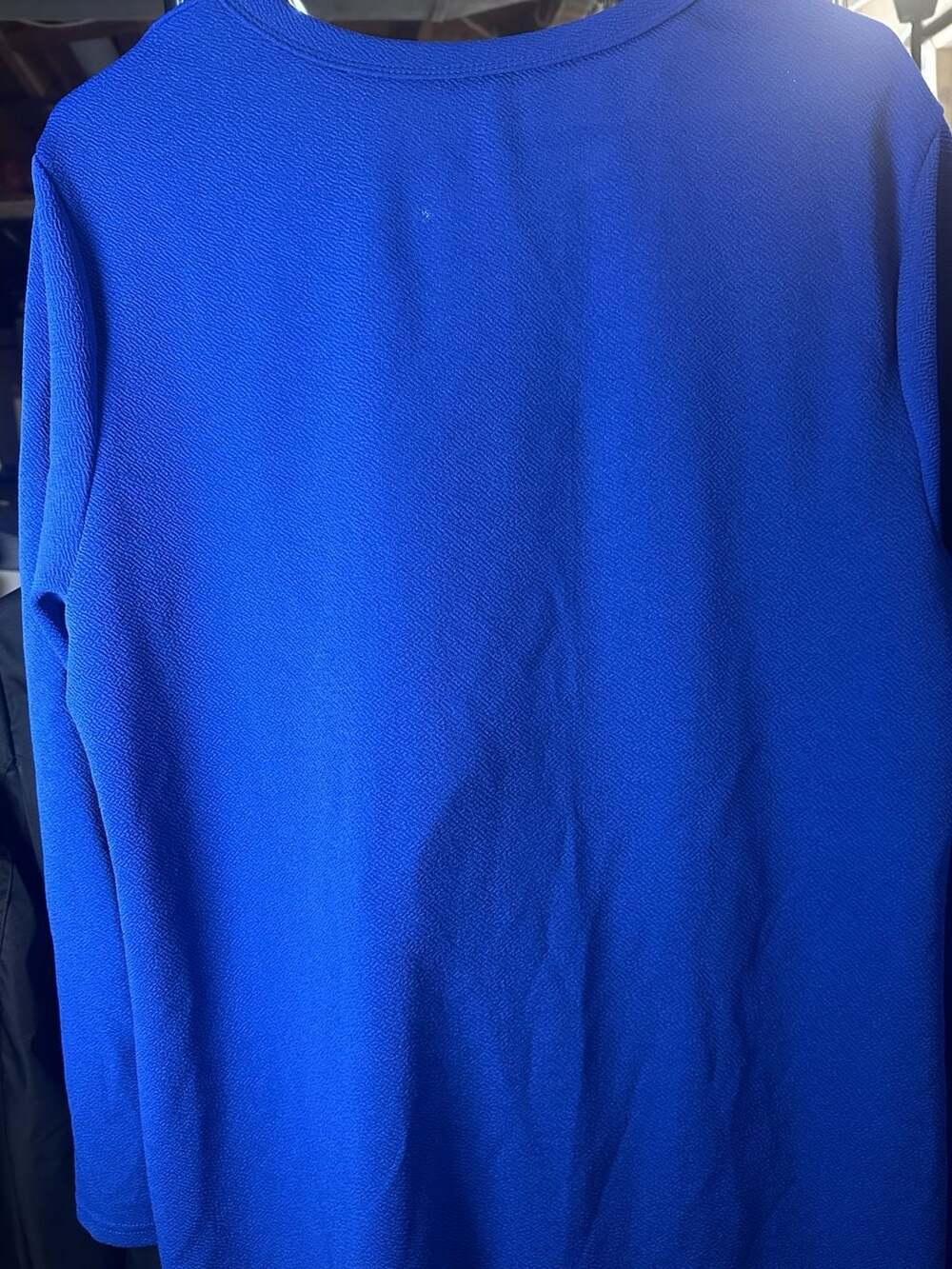 Plus Size Open Front Royal Blue Lightweight Cardigan - Picture 2 of 3
